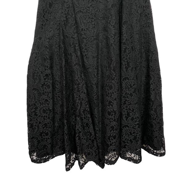 Betsy & Adam's Mermaid Gown Godet Hem Textured Floral Lace Open Back Formal 2 - Picture 10 of 16